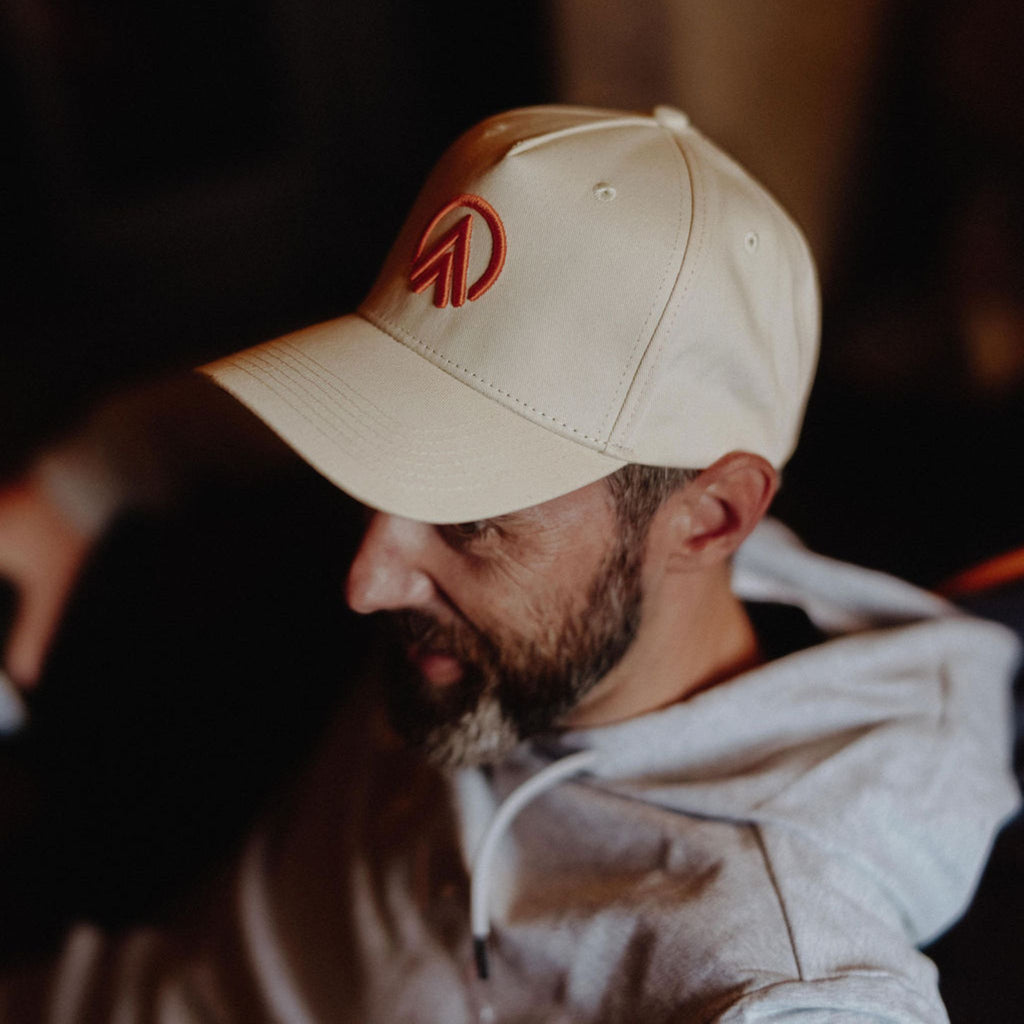 cycling baseball cap back cream | grvl