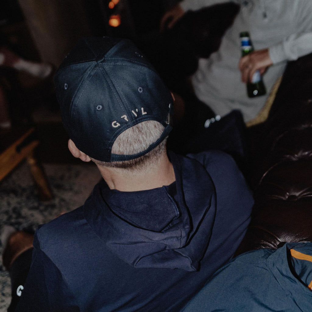 cycling baseball cap back navy | grvl