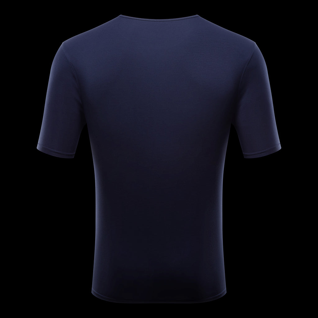 Sustainable t shirt in navy by GRVL apparel for gravel cycling