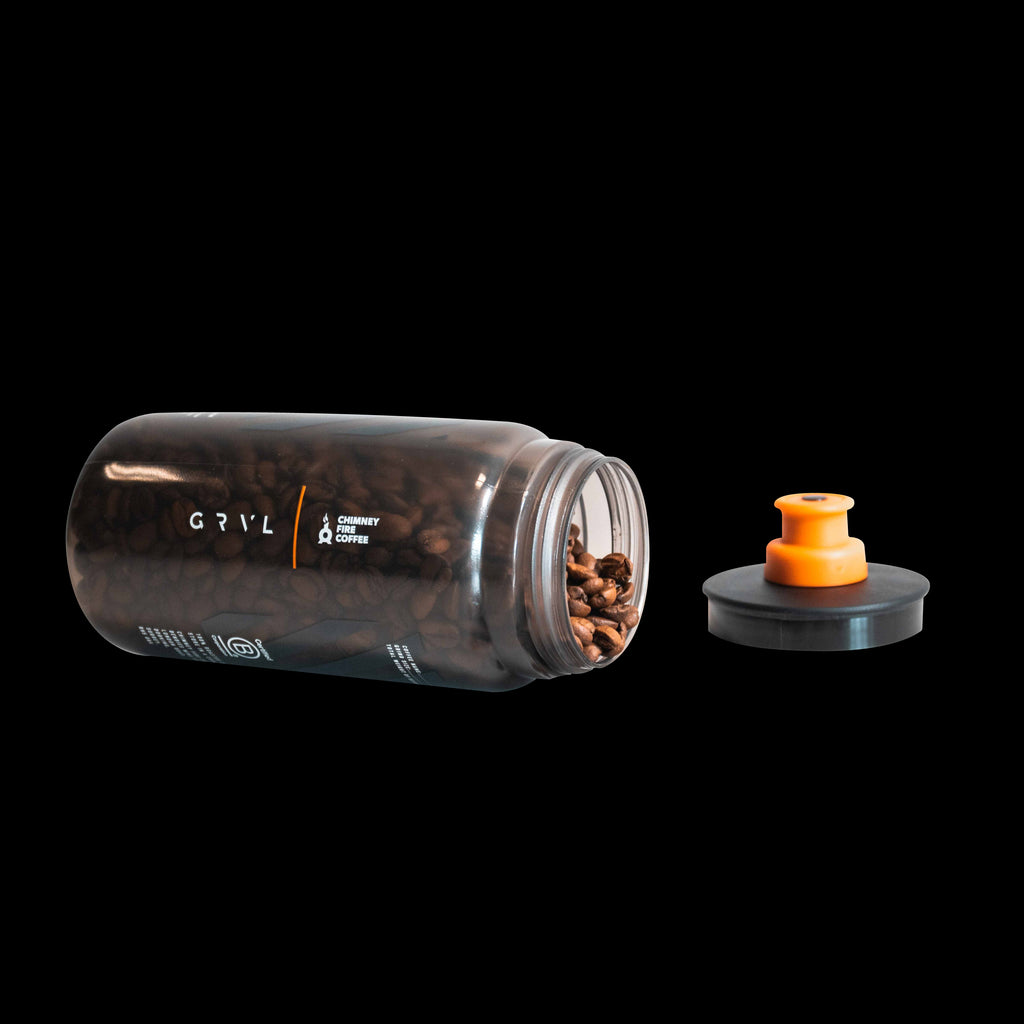 GRVL launch new chimney fire coffee for gravel cycling sold in eco water bottle