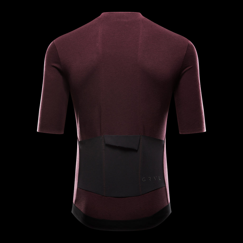 merino cycling jersey berry back
