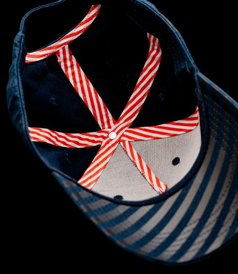 Navy bike cap inside