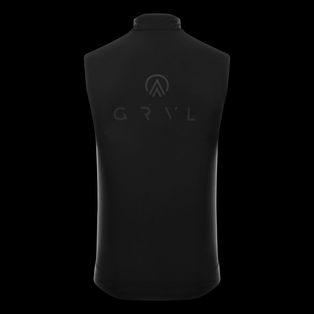 cycling gilet for men black back
