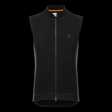 cycling gilet for men black front