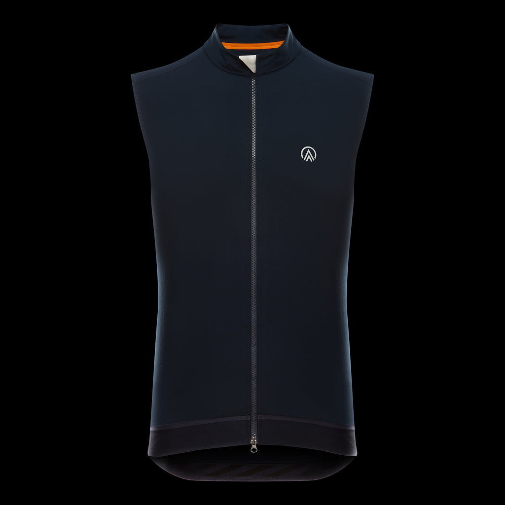 cycling gilet for men navy front
