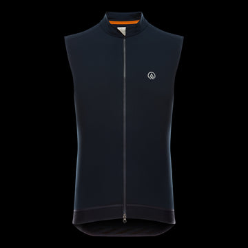 cycling gilet for men navy front