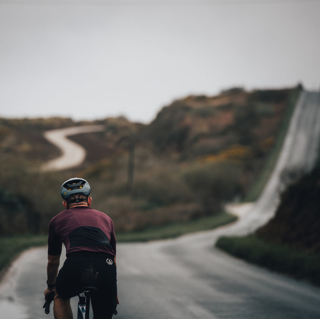Sustainable merino wool cycling jersey and recycled cycling bib short by GRVL apparel