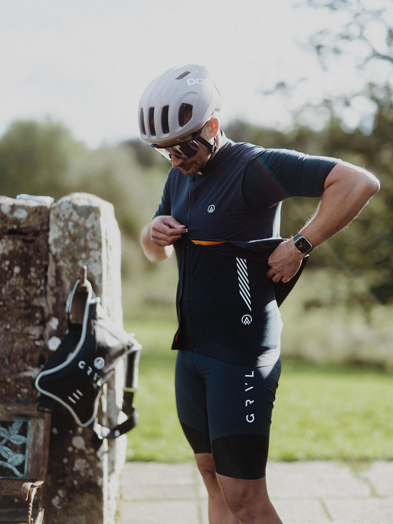 cycling gilet navy 2wayzip | grvl