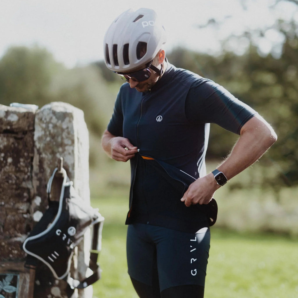 cycling gilet navy 2wayzip | grvl