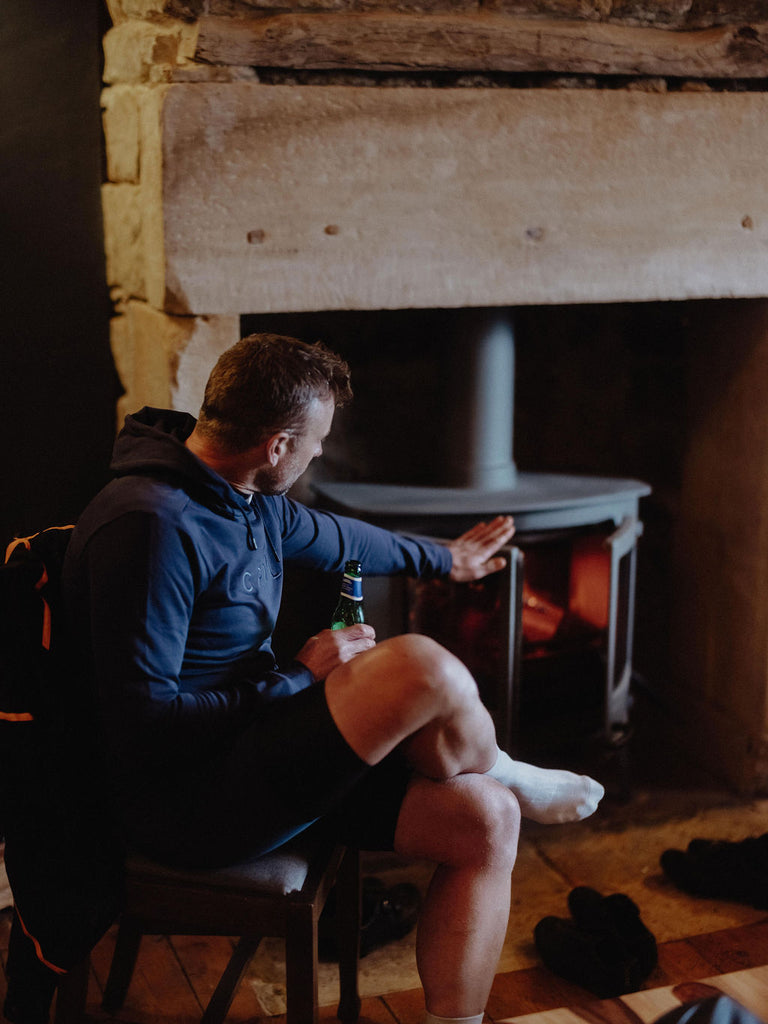 cycling hoodie men navy | grvl