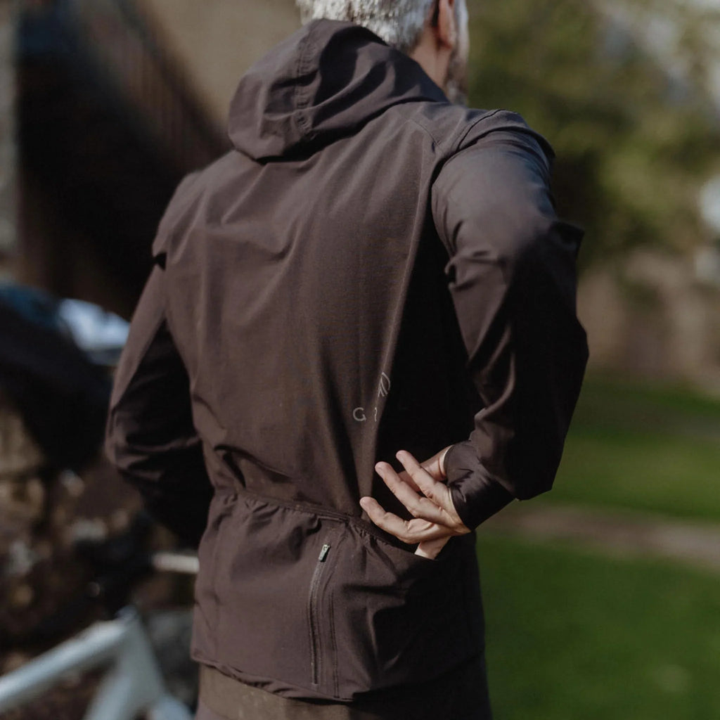 cycling jacket men hidden pocket black | grvl