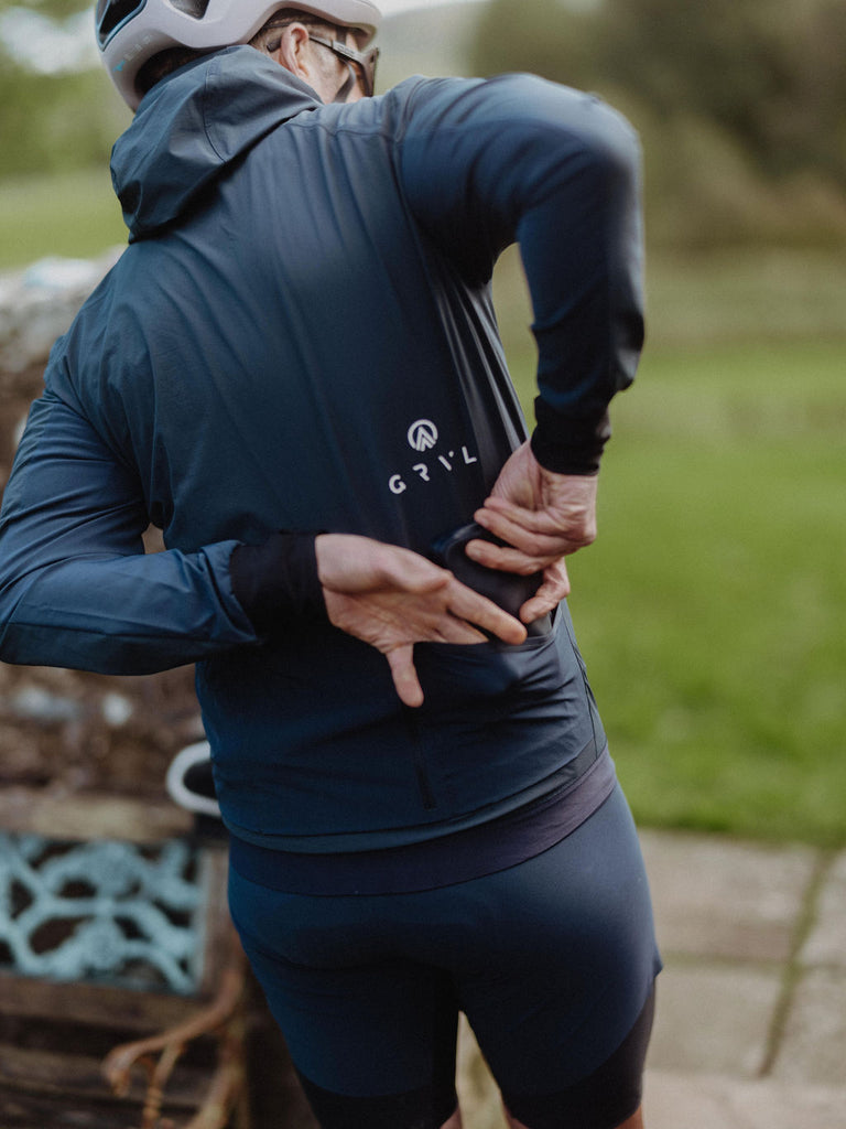 gravel jacket hidden pocket navy | grvl