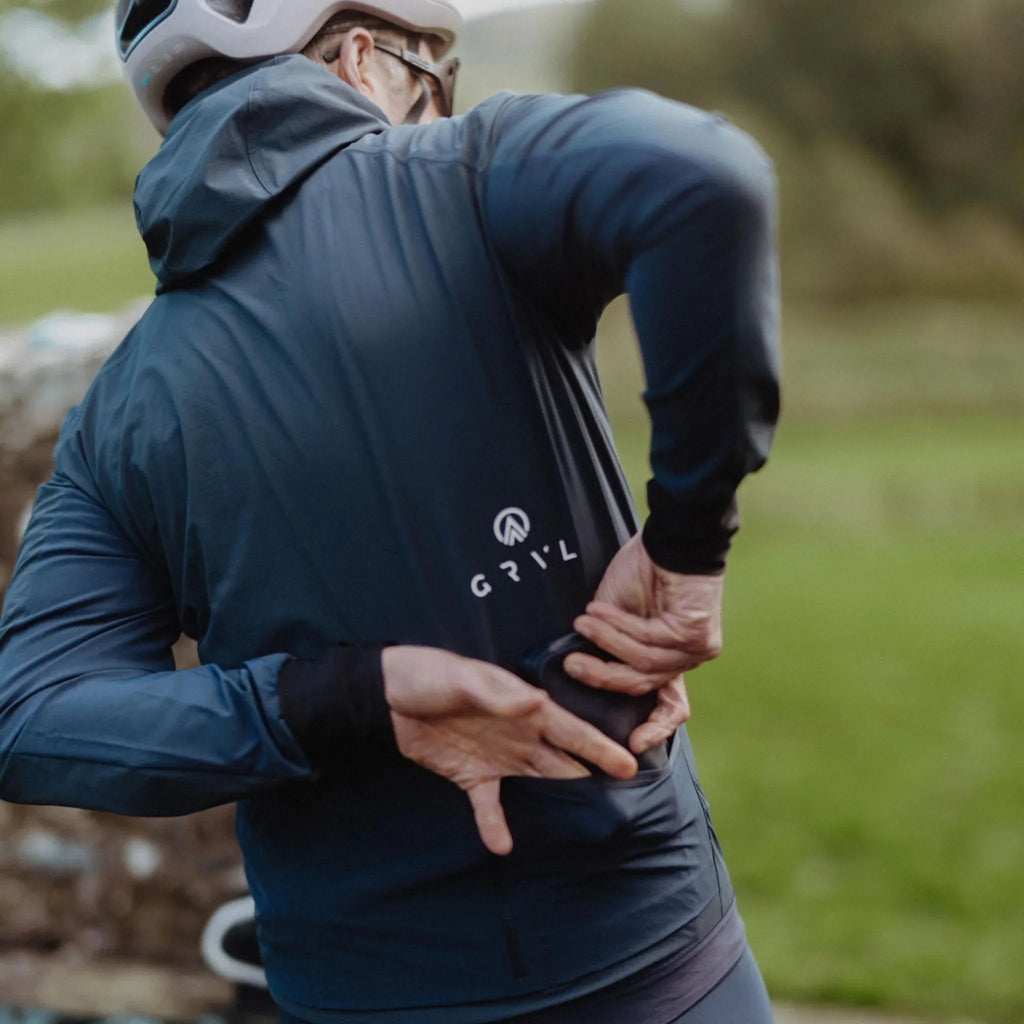 gravel jacket hidden pocket navy | grvl