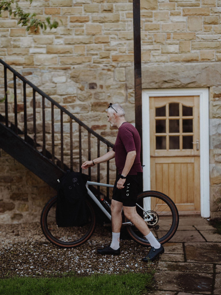 merino wool t shirt mulberry gravel cyclist | grvl